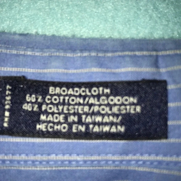 𝅺Stafford wrinkle-free button up chest pocket flawed neck size 17.5 - Picture 3 of 6